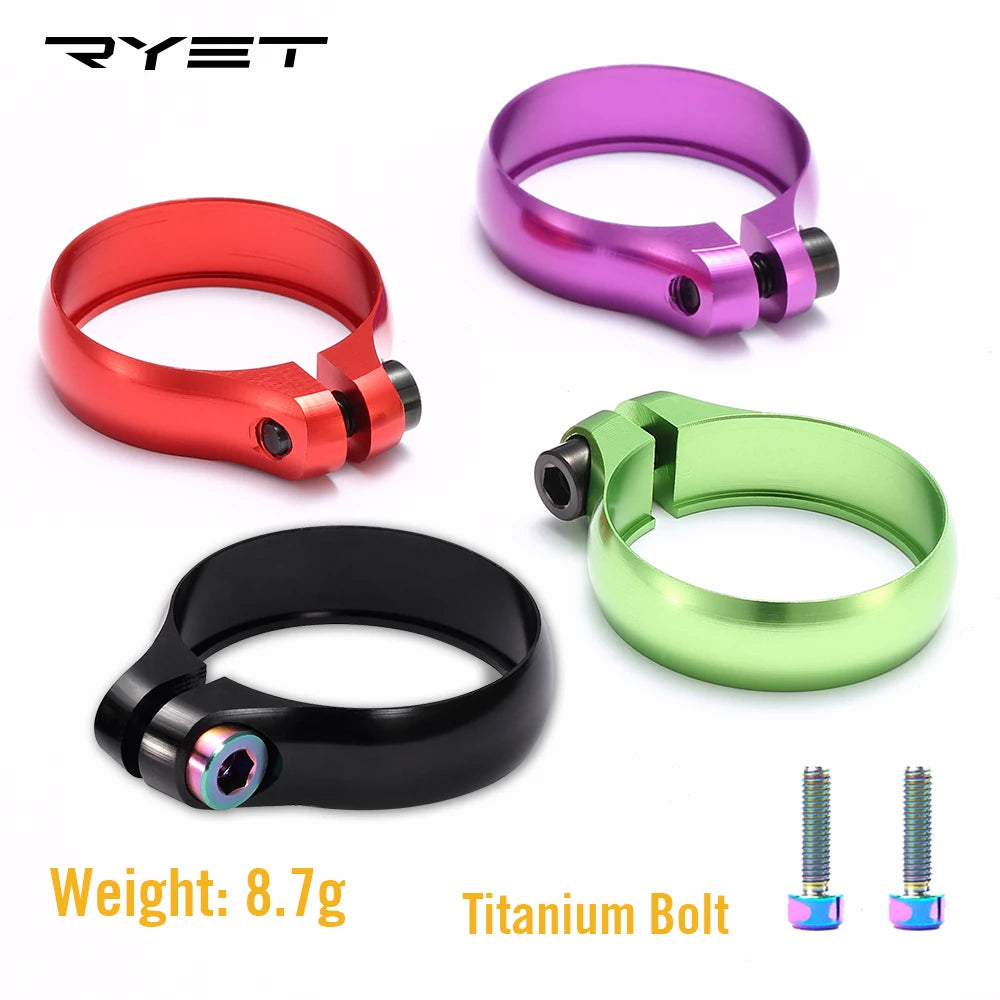 Ultralight Bicycle Seat Post Clamp CNC Alloy Titanium Saddle Clamp for 27.2/30.8/31.6mm Mountain Bike Seatpost Cycling Parts