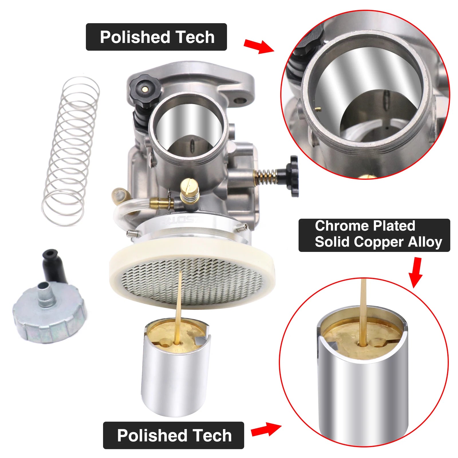 PE17-PE28 Flange Carburetor with Power Jet for 50cc-250cc Racing Motorcycle & Dirt Bike