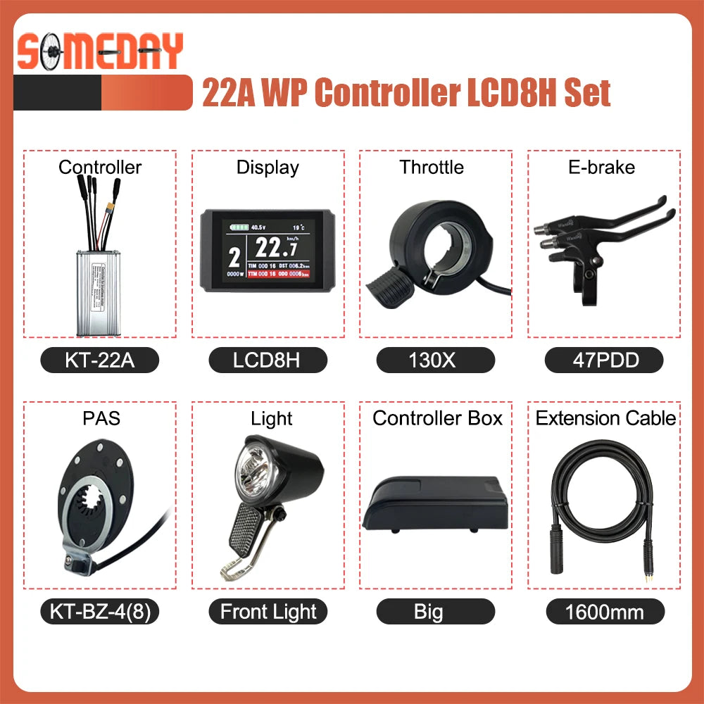 KT Ebike 22A 9 Mosfets Controller 36V 48V 500W 750W With LCD LED Display Ebike Parts Accessies For Electric Bike Conversion Kit
