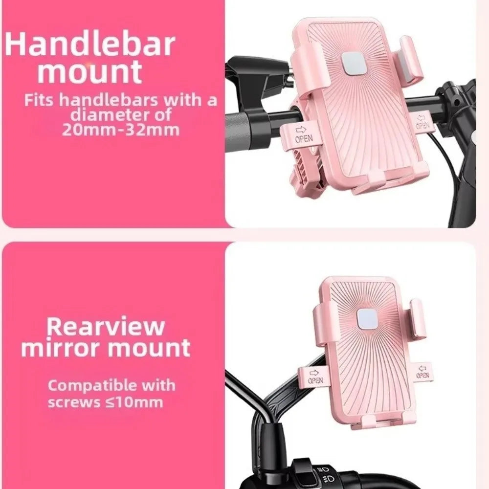 Shock Absorbing Design Bike Handlebar Mobile Holder Fixed Bracket Shockproof Bicycle Phone Mount Practical