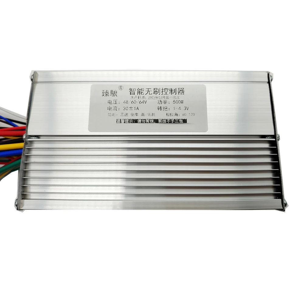 500W BLDC Brushless Square Wave E-Bike Motor Controller 36V 48V 60V for Electric Bicycle, Scooter & Trike