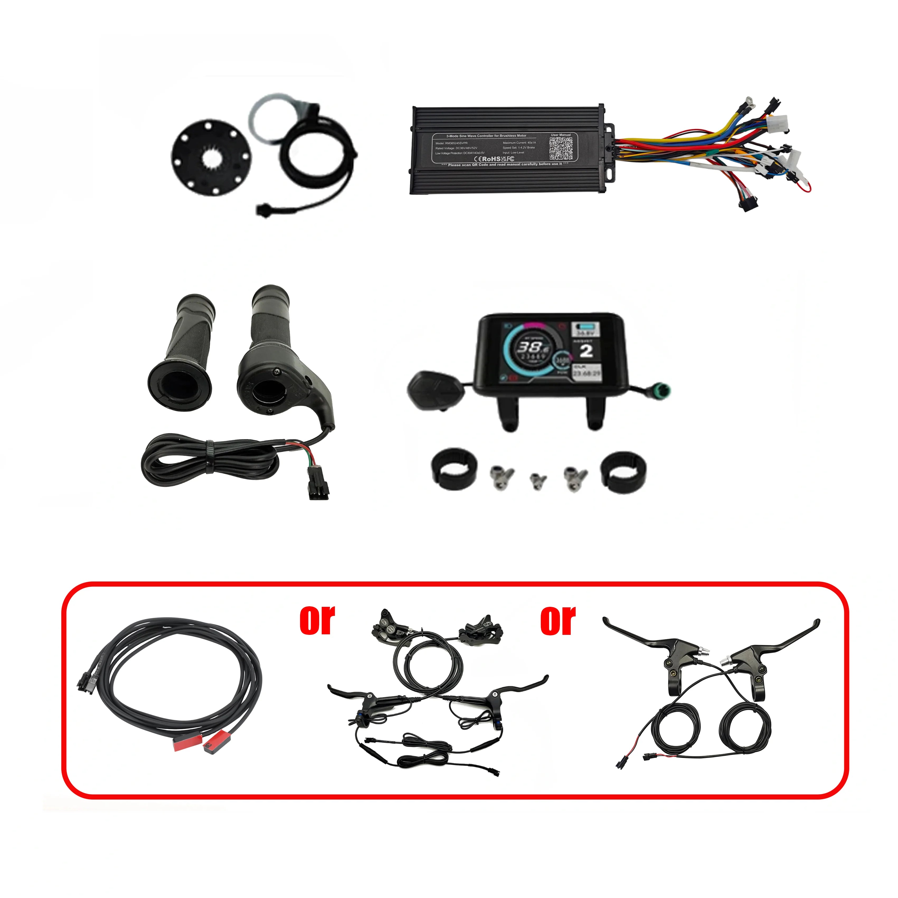 48V 52V 1500W Fat Wheel E-Bike Conversion Kit – 20/24/26" 3.0"/4.0" with 7-Speed Freewheel