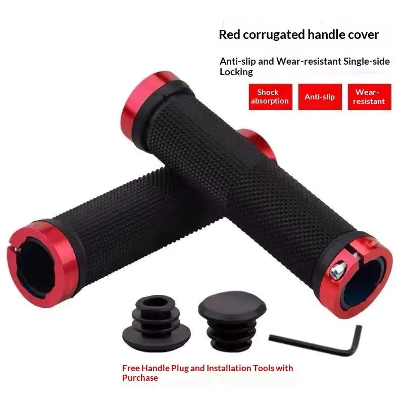 New 1Pair Bike Handlebar Grips Double Lock On Bike Plastic Handle Grip For Folding Bike Beach Cruiser Scooter Riding Equipment