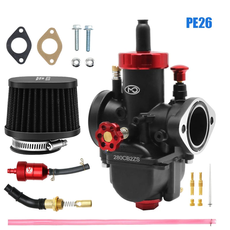 PWK PE 17-28mm 2T/4T Carburetor with Carb Jets for Dirt Bike, Cub & Scooter