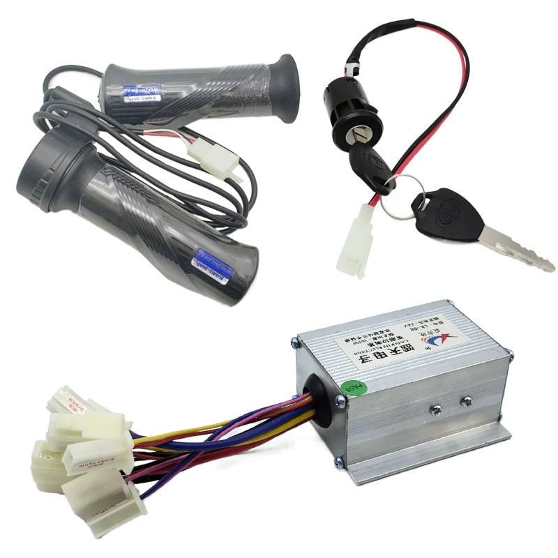 12V 24V 36V 48V 250W 350W 500W 800W 1000W Brushed speed regulating motor controller with throttle knob for electric bicycles