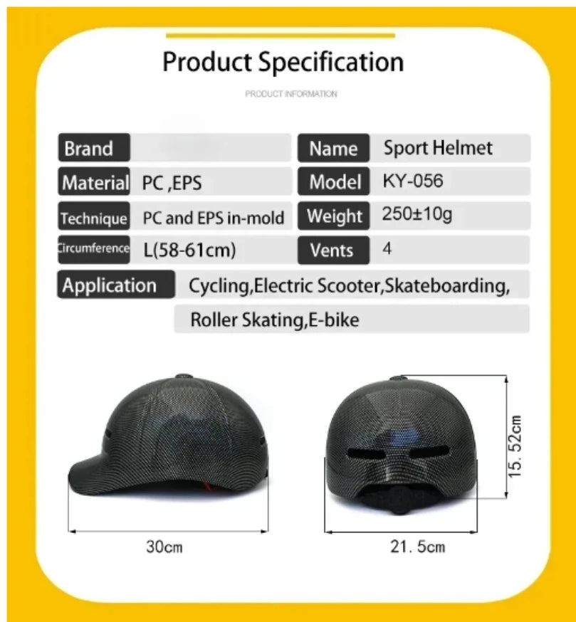 Ventilated Moto-Style Bike Helmet - Certification for E-Bicycle and Scooter & Urban Commuting