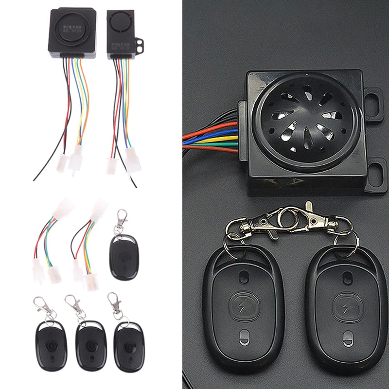 48-72V Anti-Theft E-bike Alarm Scooter Security Dual Remote Control Detector Alarm Anti Lost Remote Control Detector Alarm