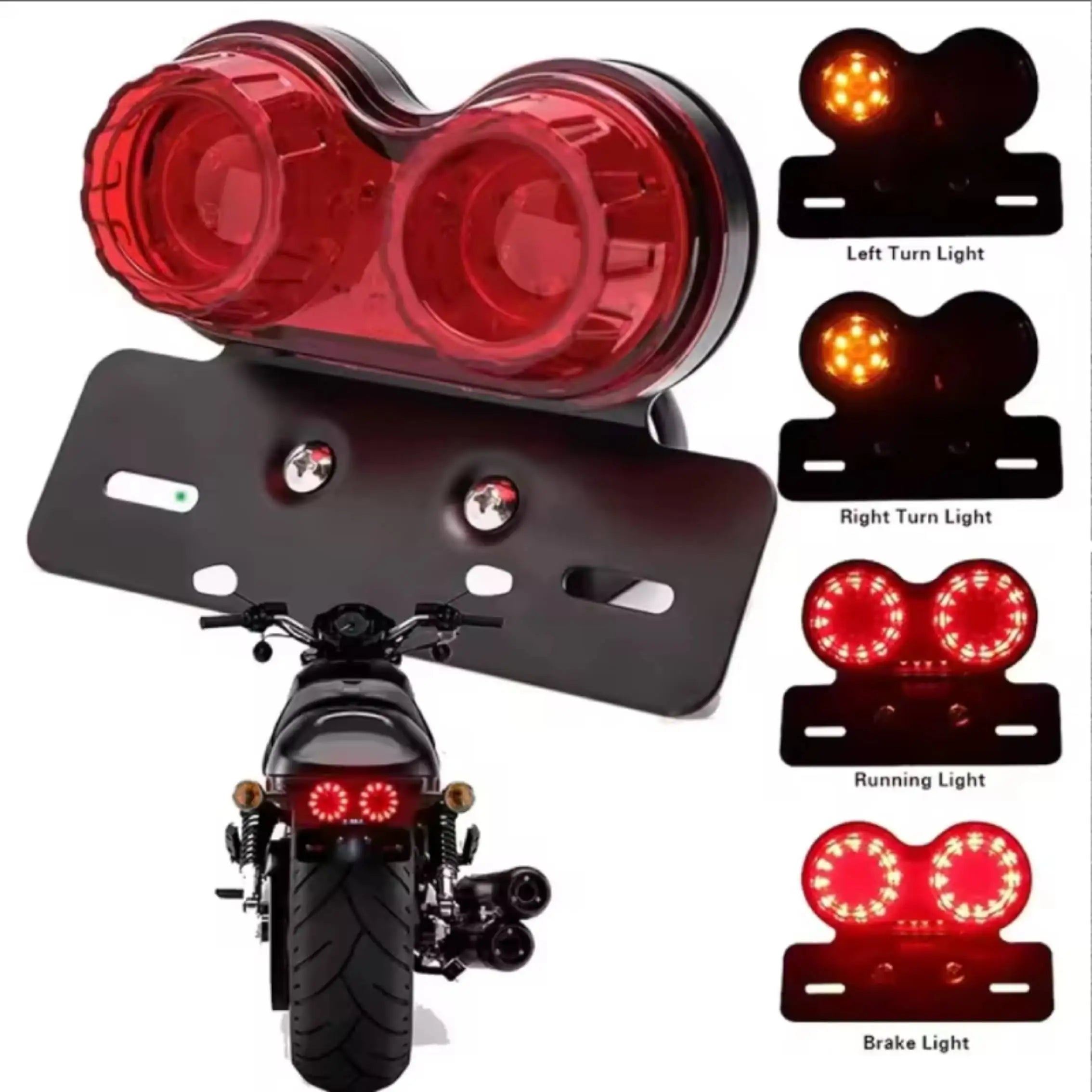 2026 NEW Motorcycle CNC Aluminum Alloy License Plate Bracket Taillight Fixed Folding Number Plate Frame Holder Light Mount