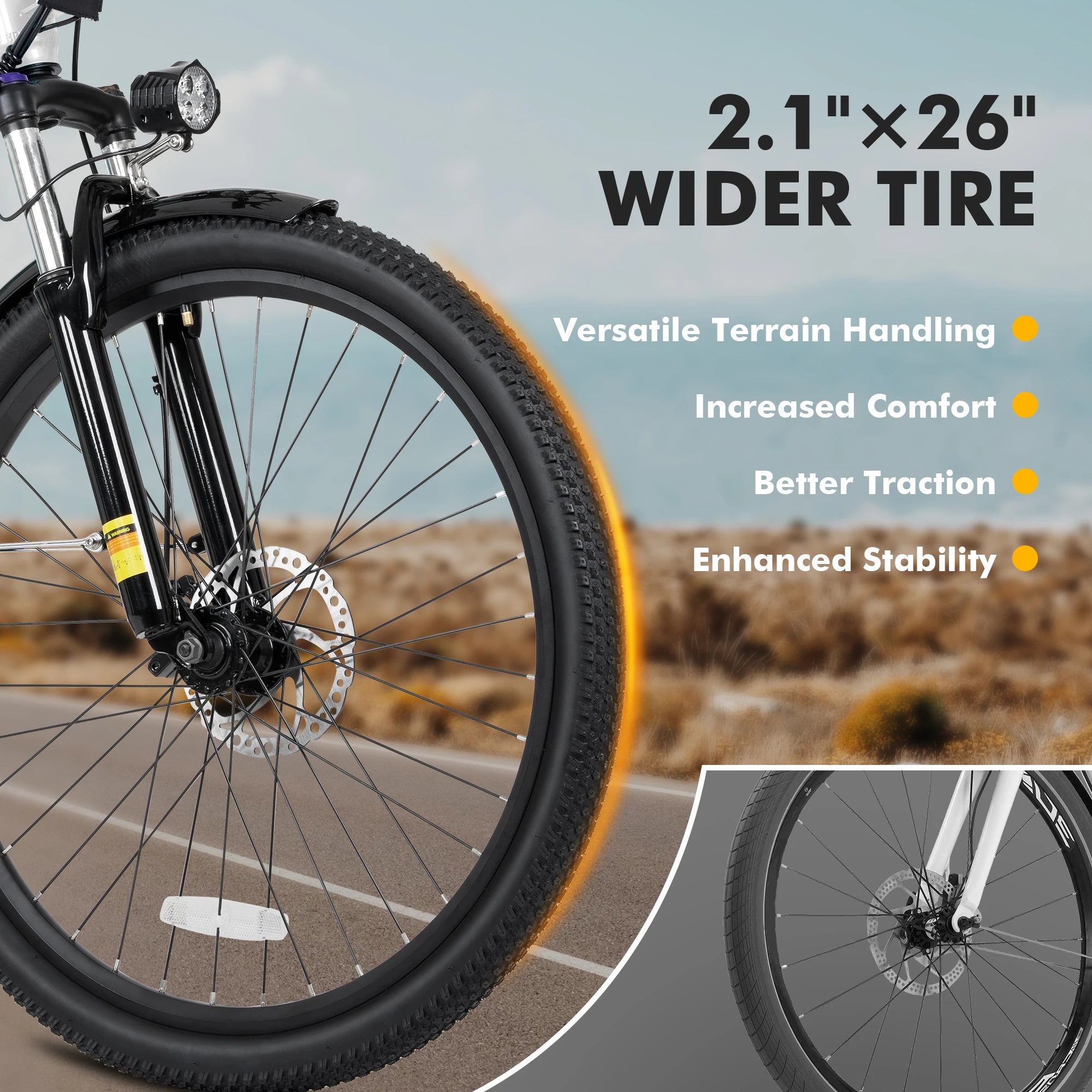 Qlife Cityone 2.0  26" Electric Bike for Adults, 1200W Peak Motor 48V 10.4Ah Battery, 28MPH 55 Miles, 7-Speed Electric Bicycle with Front Suspension