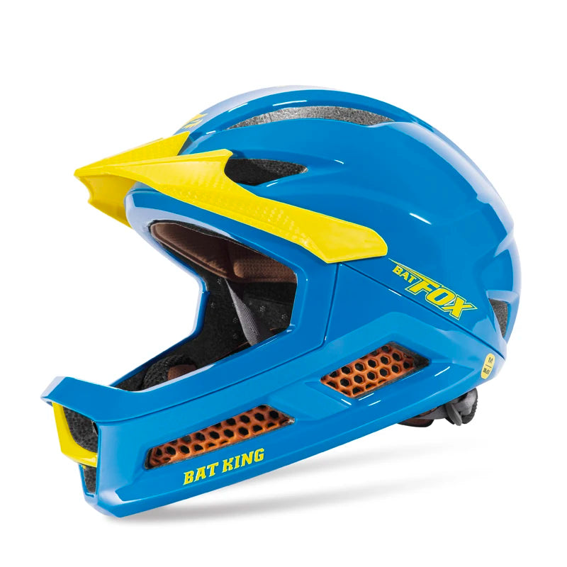BATFOX Kids Full Face Cycling Helmet MTB Bicycles Balance bikes Skate Scooter Children Competition-grade Safety Sports Gear