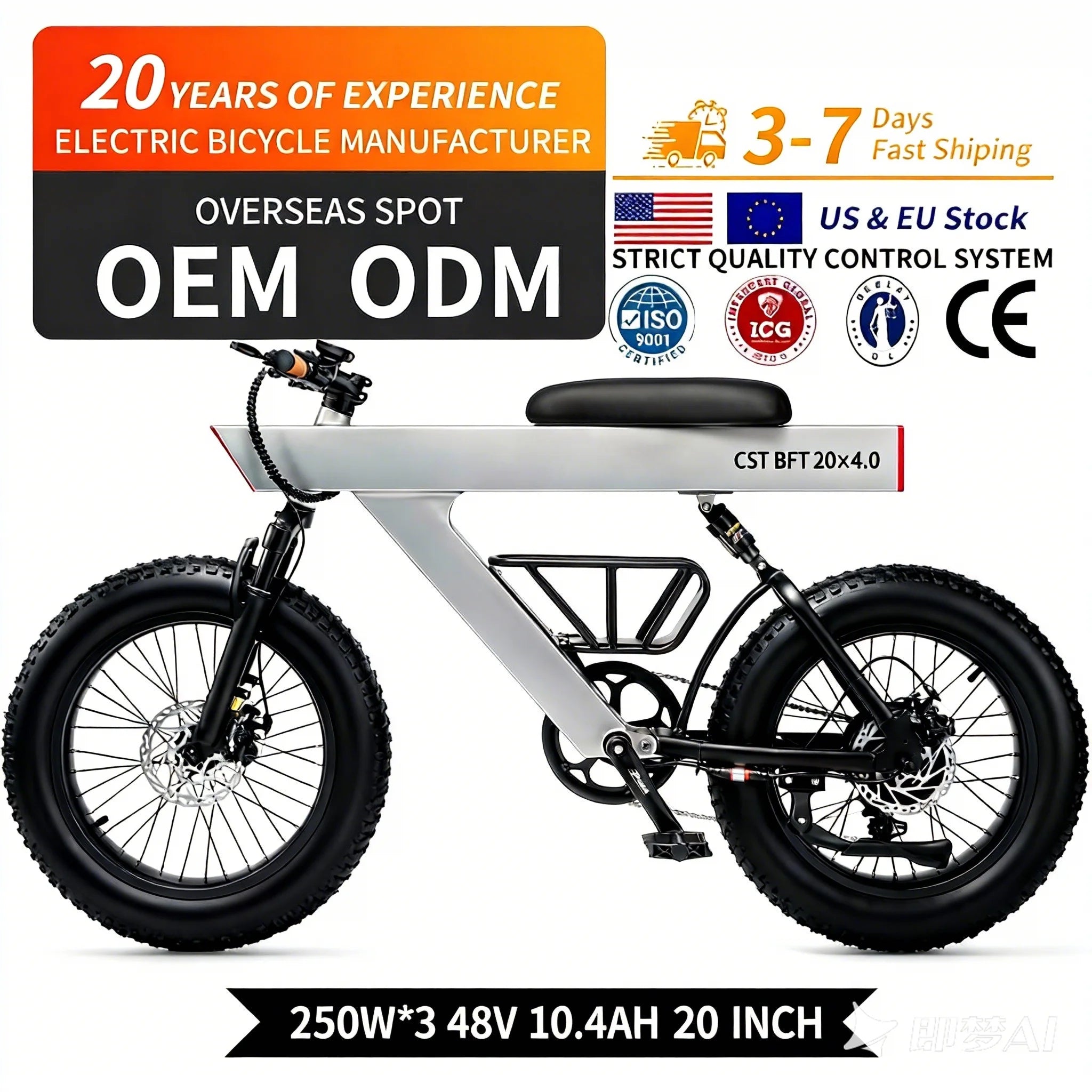 New Arrival 500W Adults Electric Bike Bicycle 48V 20 Inch Off-Road Tire Electric E Bikes City Mountain Ebike with