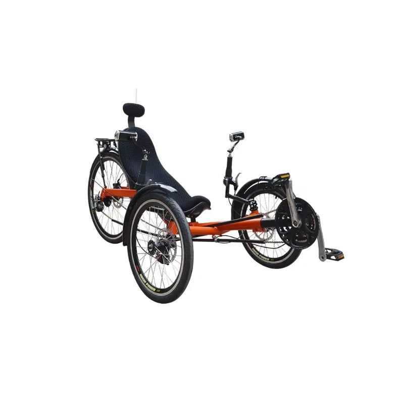 Recumbent Bicycle, 500W Electric Three Wheeled Shock-absorbing Fat Tire Bike, Suitable for Snow, Beach, and Mountain Walking