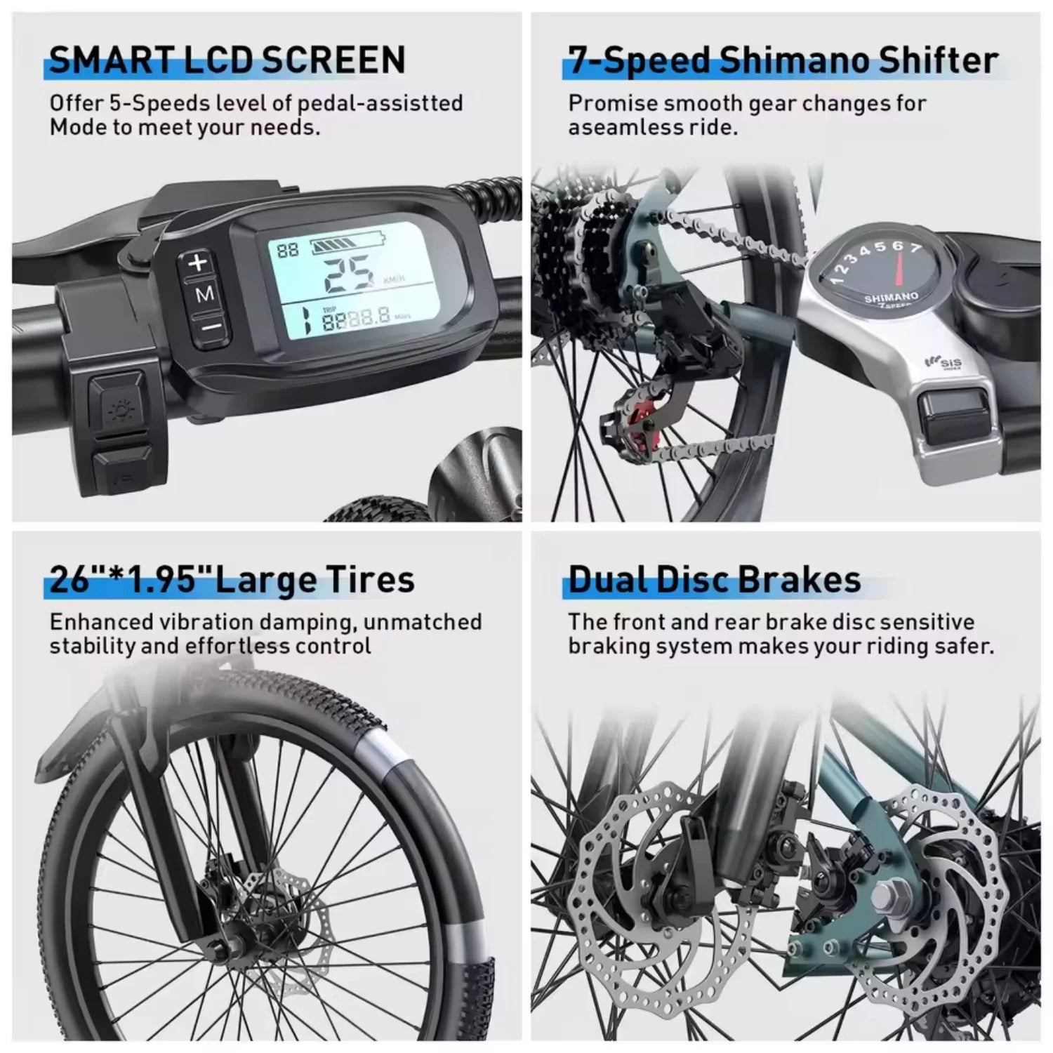 Electric Mountain Bike, 500W Hybrid Power, Full Suspension, Pedal Assist, Removable Battery, Local Delivery, Ideal Gift, cross country biking, outdoor trail adventures
