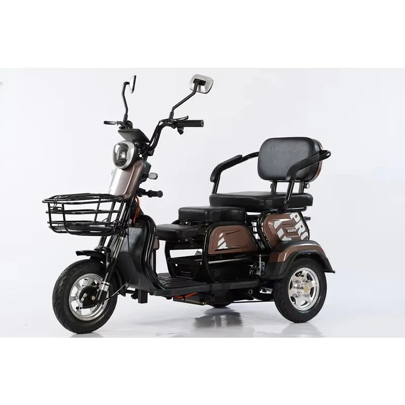 "Adult Electric Tricycle 48V/60V Open Body 3-Wheel Cargo & Passenger Bike for Urban Commute & Transport"