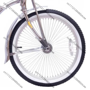 20 Inch Silver Retro Lowrider Cruiser Bicycle – Stylish Outdoor Leisure Riding Cycle
