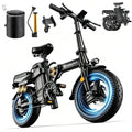 DTTZH A12 Foldable Electric Bike, 1000W Peak 48V15Ah Removable Battery, 14" Folding Commuter E-Bike, 60 Miles Range, UL 2849 Certified, 1 Year Warranty