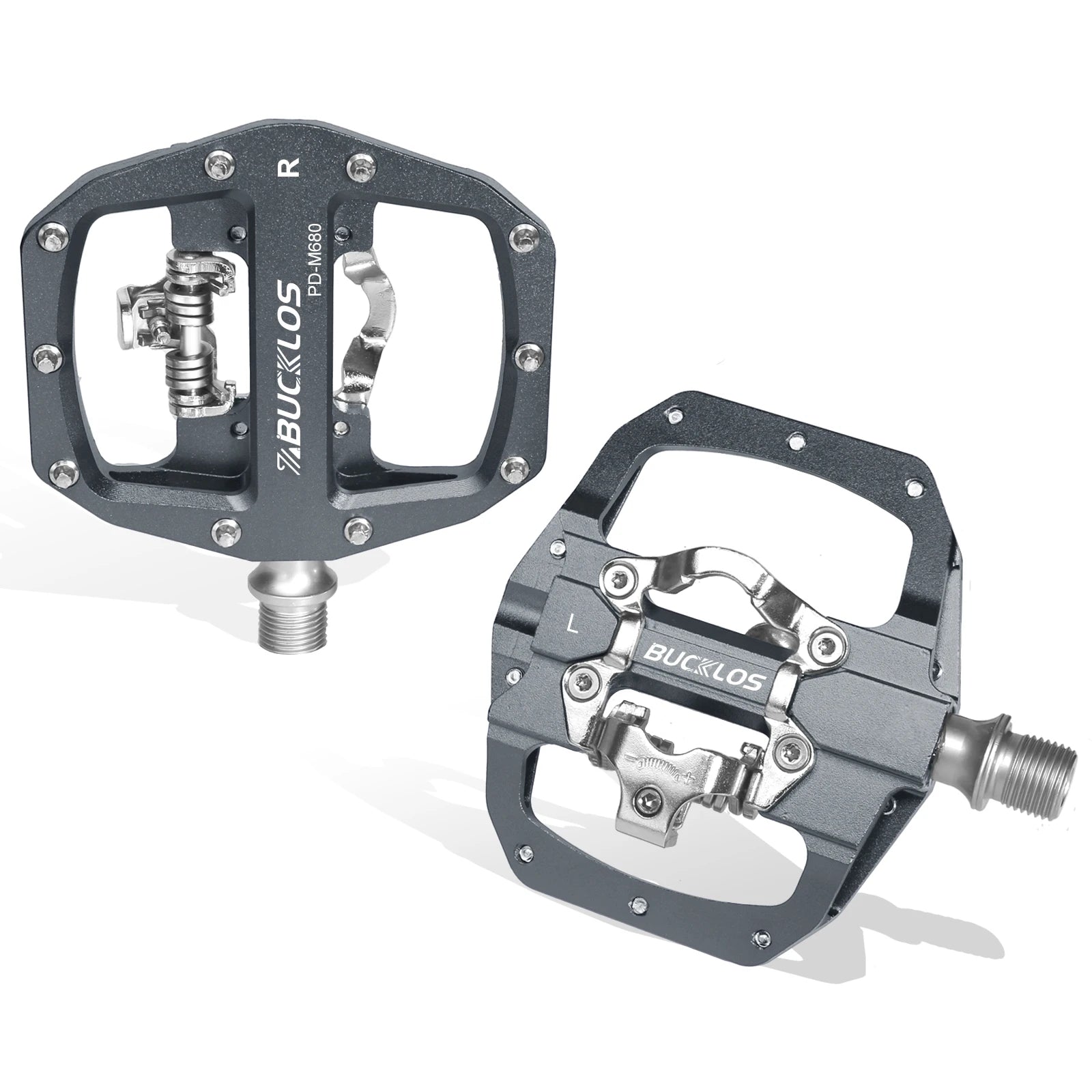 BUCKLOS Mtb Pedals for Bicycle Dual Function Mountain Bike Pedal Platform Clip Flat Pedals for SPD System MTB Bicycle Bike Part