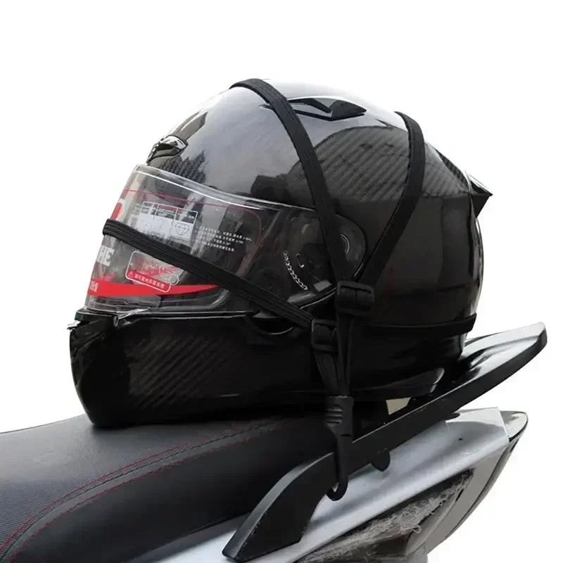 High-Elasticity Motorcycle Helmet Tie-Down Strap | Adjustable Luggage Elastic Cord for E-Bike/Motorcycle | Durable Accessories