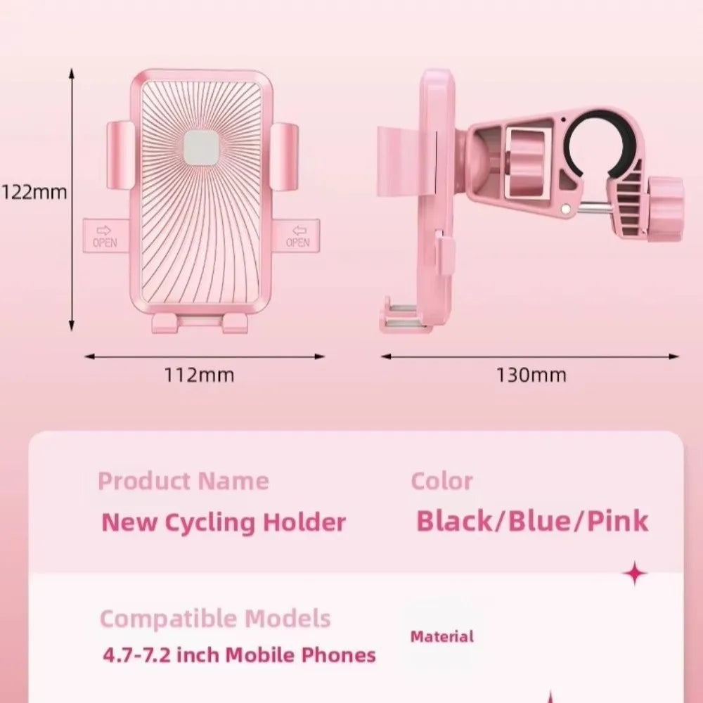 Shock Absorbing Design Bike Handlebar Mobile Holder Fixed Bracket Shockproof Bicycle Phone Mount Practical