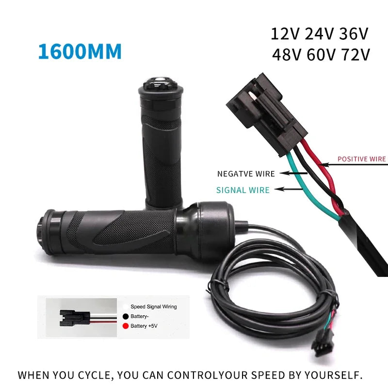 Electric Bike Throttle Grip 24V 36V 48V Waterproof Connector E Bike Twist Throttle for Bafang Motor Electric Bicycle Accessories