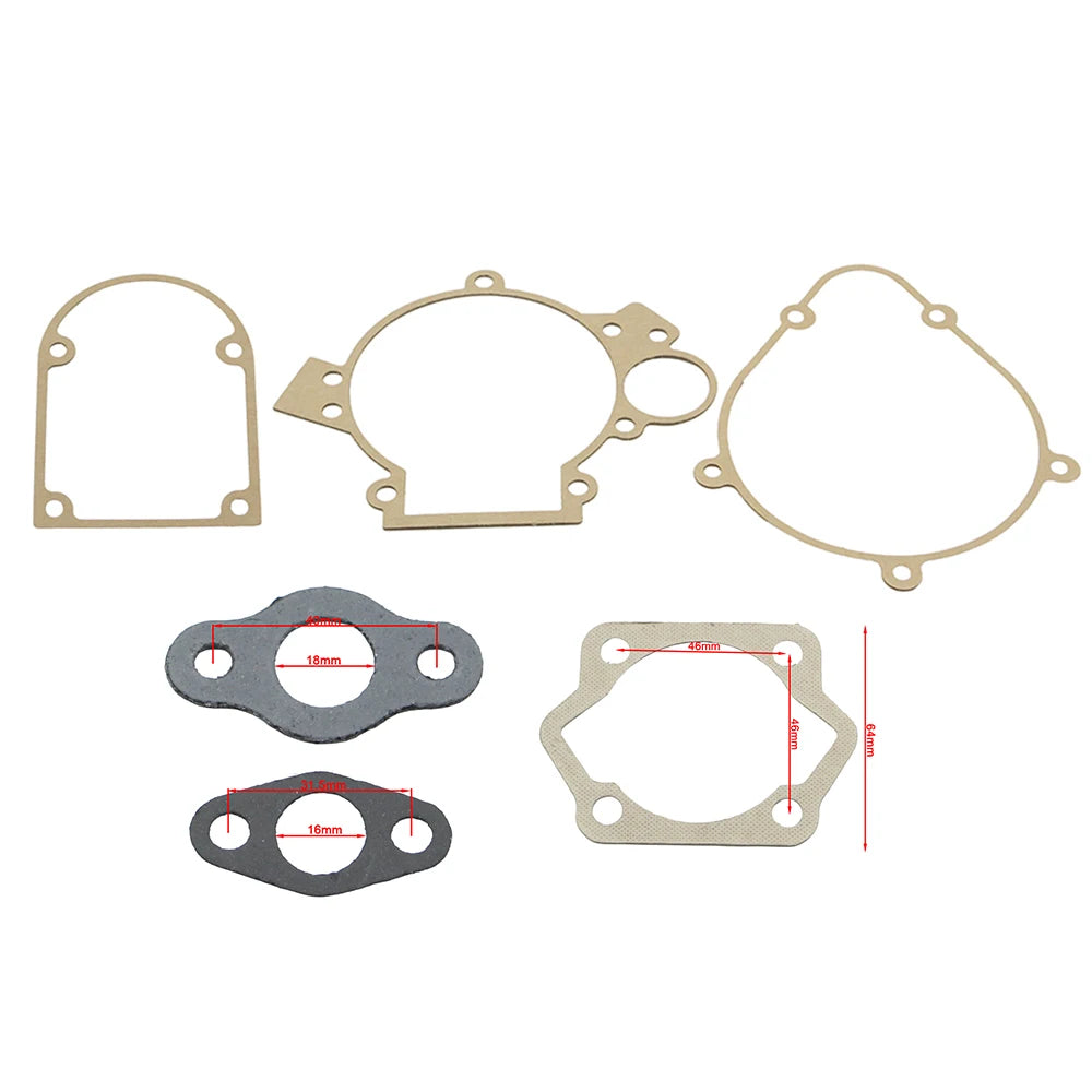 Gasket Kit For 2 Stroke 49cc 50cc 60cc 66cc 80cc 100cc Motorized Motorised Bicycle Push Bike Cylinder Crankcase Engine Motor