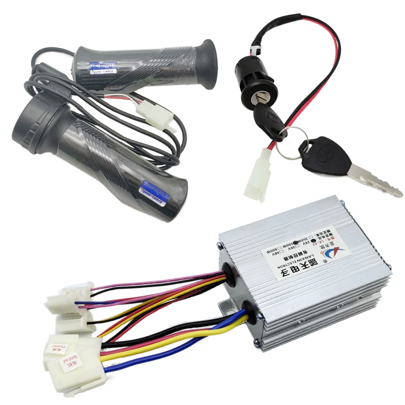 12V 24V 36V 48V 250W 350W 500W 800W 1000W Brushed speed regulating motor controller with throttle knob for electric bicycles