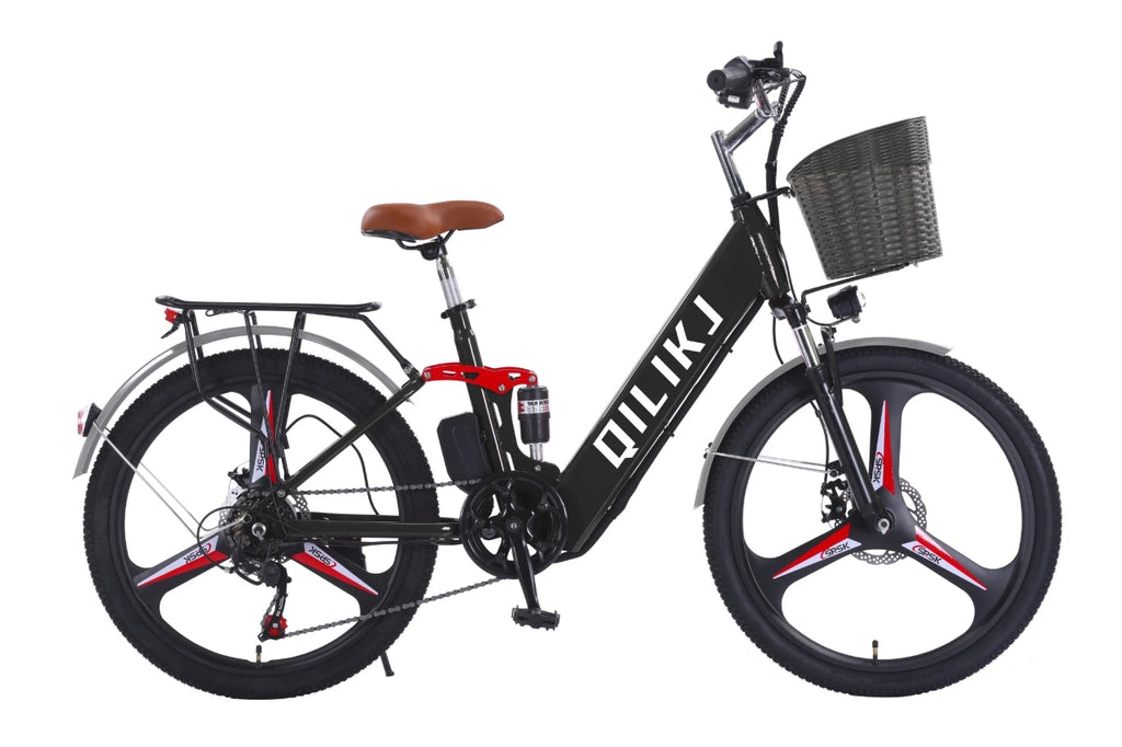 Electric EBIKE City Bike Rear Hub Motor High-Carbon Steel 7-Speed 350W Brushless Pedal-Assist Lithium Battery 60 km 25km/h
