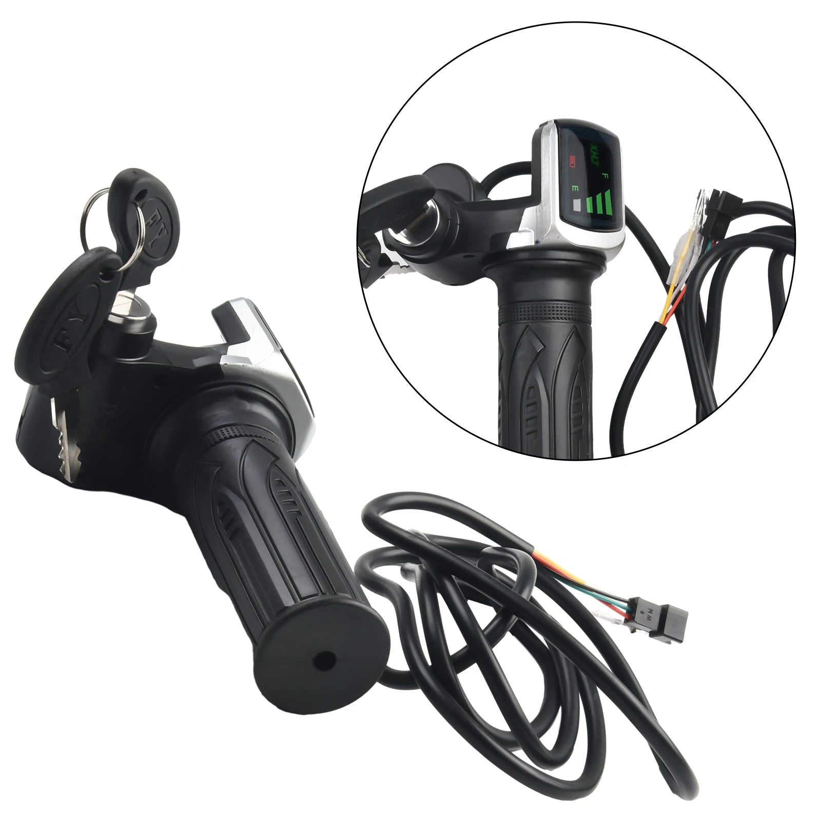 36/48V E-Bike Throttle Accelerator Electric Scooter Grip Handlebar With LED Display Electric Bicycle Accessories