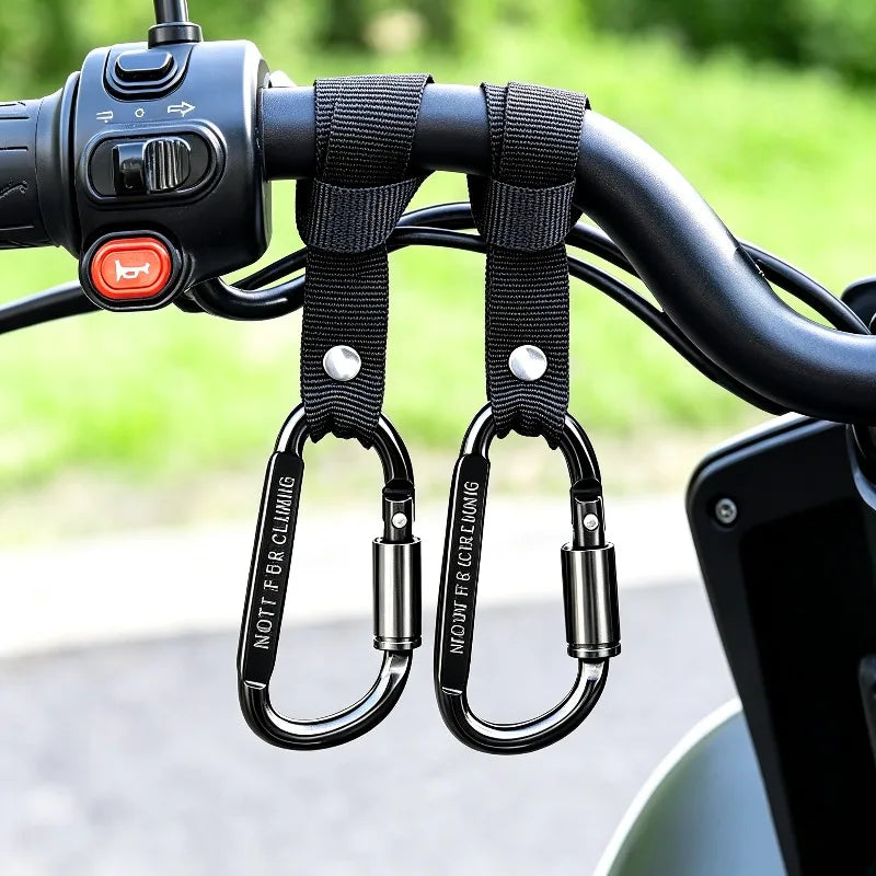 Heavy Duty E-Bike Scooter Handlebar Hook Aluminum Lockable Carabiner Multipurpose Hanger For Helmet Handbag Shopping Bag