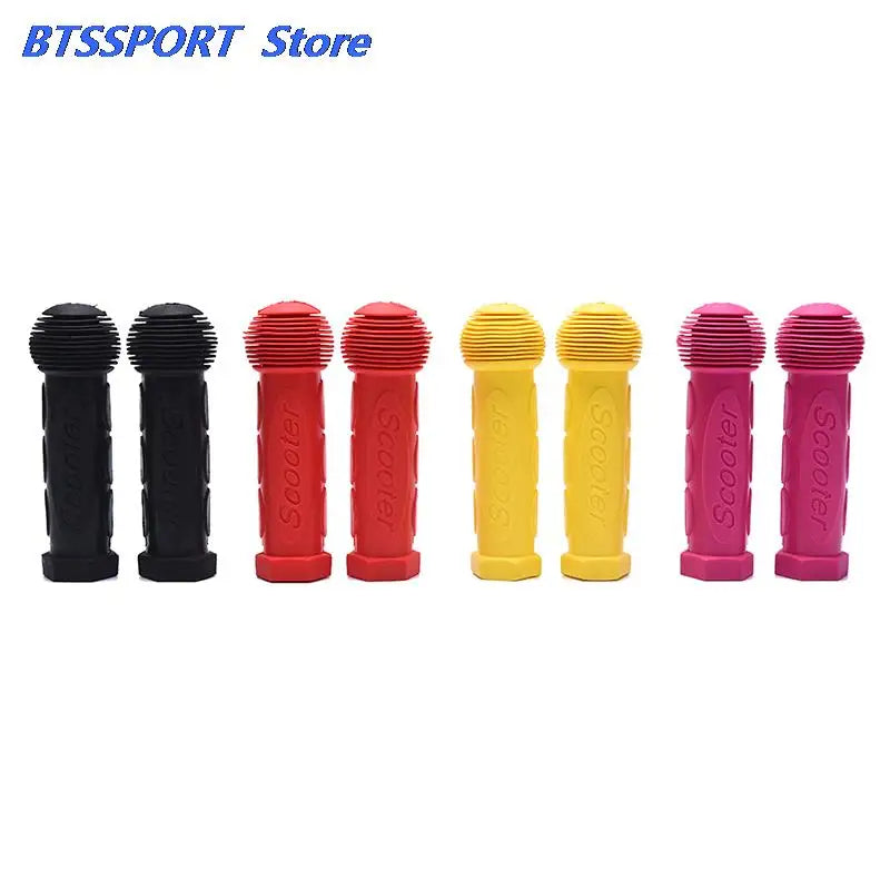 2Pcs Rubber Grip Handle Handlebar Grips Colorful Blue Red Anti-skid Child Children Kids Bike Bicycle Tricycle Skateboard Scooter