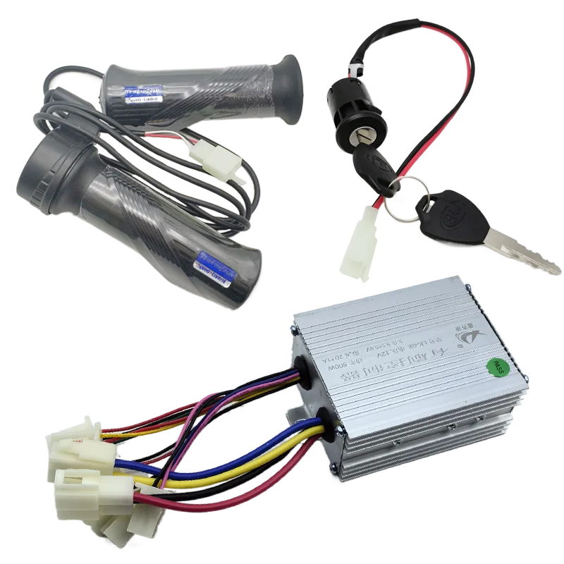12V 24V 36V 48V 250W 350W 500W 800W 1000W Brushed speed regulating motor controller with throttle knob for electric bicycles