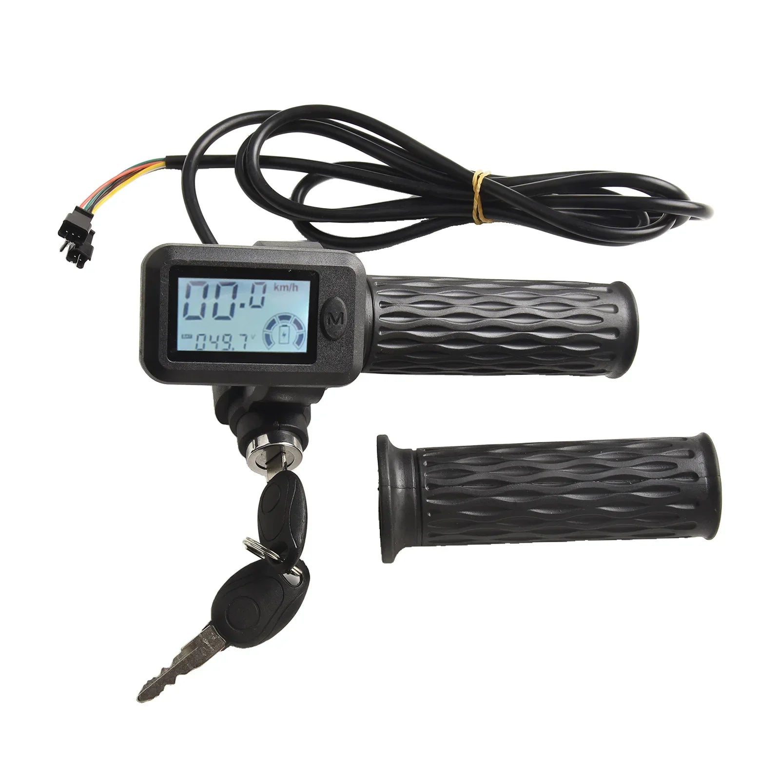 Electric Bicycle LCD Speed Display Throttle Accelerator Handle With Power Display E-Bike E-scooter Throttle Grips 6/8 WIRE Parts