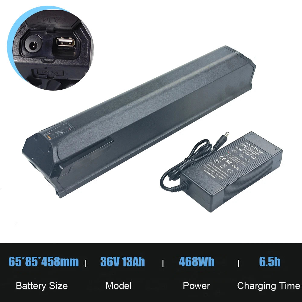 Saber Plus Ebike Battery 36V 10.4Ah 11.6Ah 13Ah 14Ah 15.6Ah 48V 17Ah Electric Bike Integrated Battery Pack