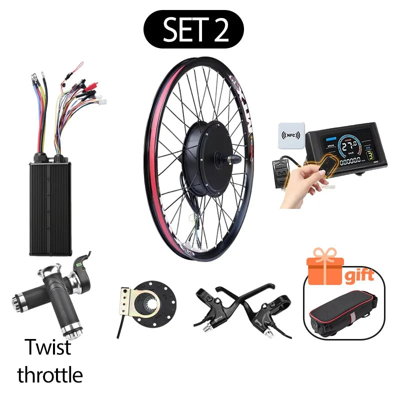 72V 5000W MTX39 E-Bike Conversion Kit – 100km/h Mountain Bike Rear Hub Motor, Tri-Mode Controller & S966 NFC Display