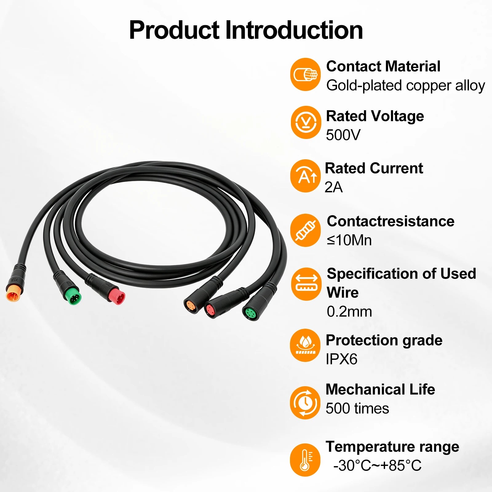 M7 2/3/5 Pin Plug Connector, Electric Bicycle Brake Signal Connector, E-Bike 2/3/5 Pin Cable, Extension Wire Accessories