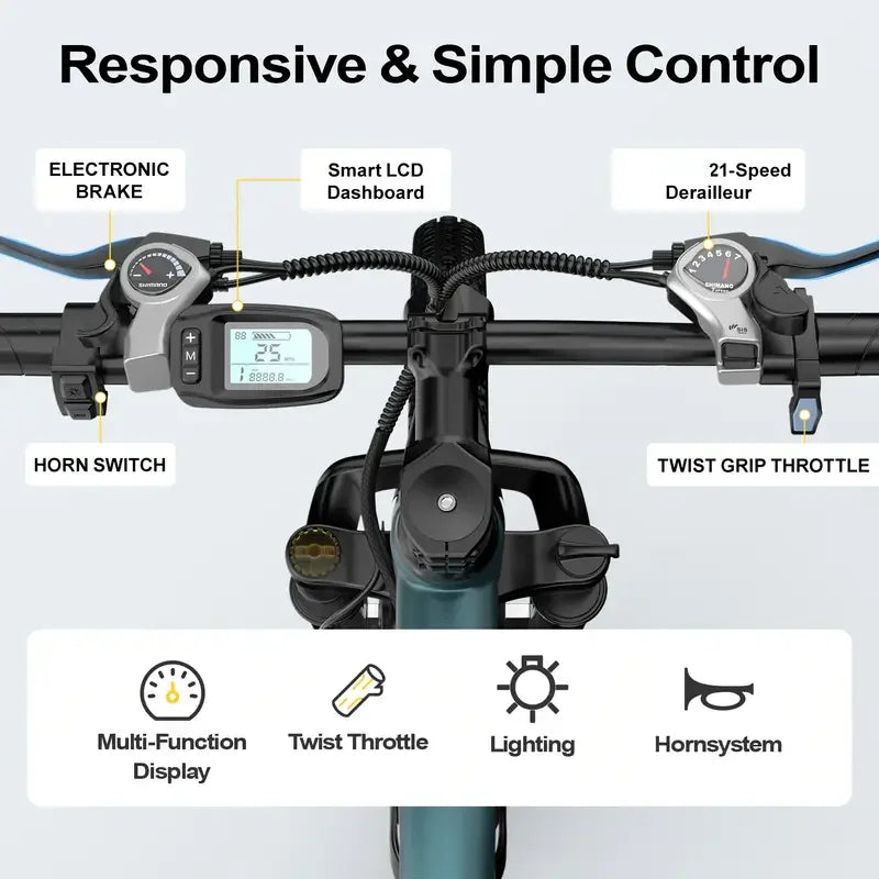 26" 24" Electric Mountain E Bike For Adults, 1000W Peak Motor Commuter Ebikes, 36V 10.3AH 13.3AH High Capacity Battery, 19.7 MPH 36.9 Miles 4Hour Fast Charging, 7/21 Speed Gears Adults Electric Motorcycles Bicycle ﻿