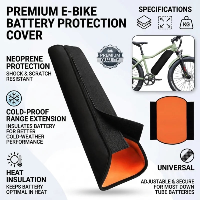 Electric Bicycle Battery Cover Dust-Proof Heat Protection Bag for E-Bike Batteries Essential Accessory for Bicycle Maintenance