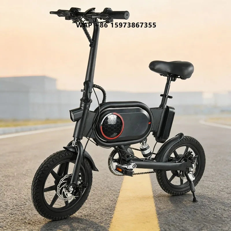 14-Inch Brushless Folding Electric Bike Single Speed Integrated Battery 350W Rear Hub Motor 36V 7.5Ah Lithium Disc Brake