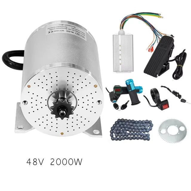 Kunray Brushless DC Motor Electric Bikes Motor 1000W-3000W 36V-72V with Speed Controller  for Scooters Go-Karts Motor