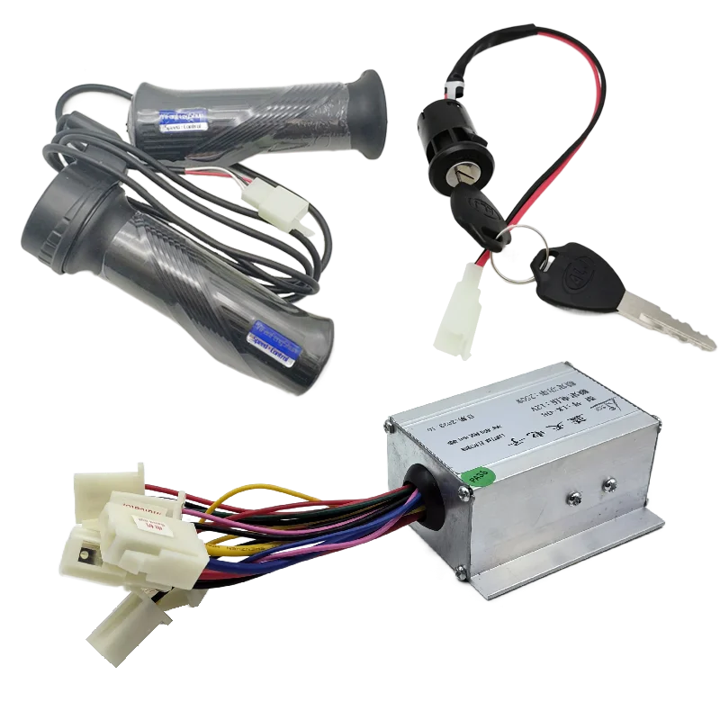 12V 24V 36V 48V 250W 350W 500W 800W 1000W Brushed speed regulating motor controller with throttle knob for electric bicycles