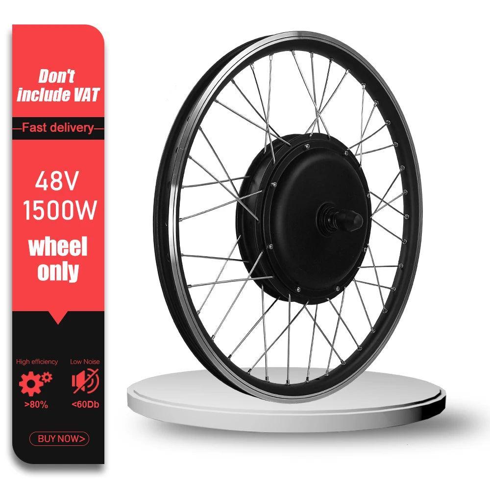 48V 1500W Brushless Rear Cassette Hub Motor E-Bike Conversion Kit – 20-29" 700C Wheel