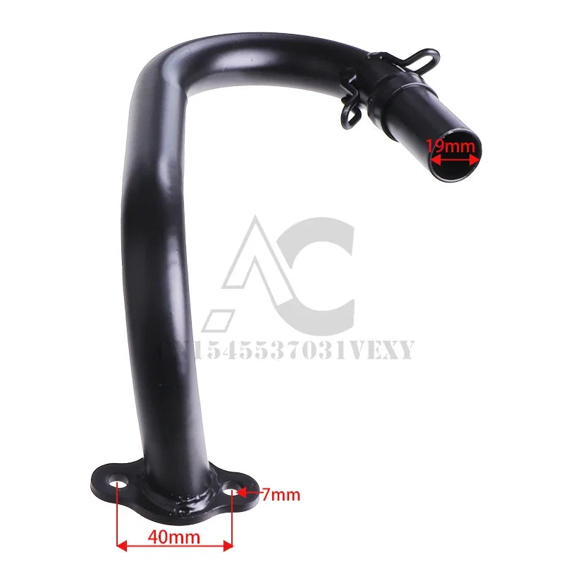 Exhaust Pipe Muffler Black Fit for 50cc 80cc 2 Stroke Bicycle Gas Engine Curved Exhaust Pipe Motorcycle Parts