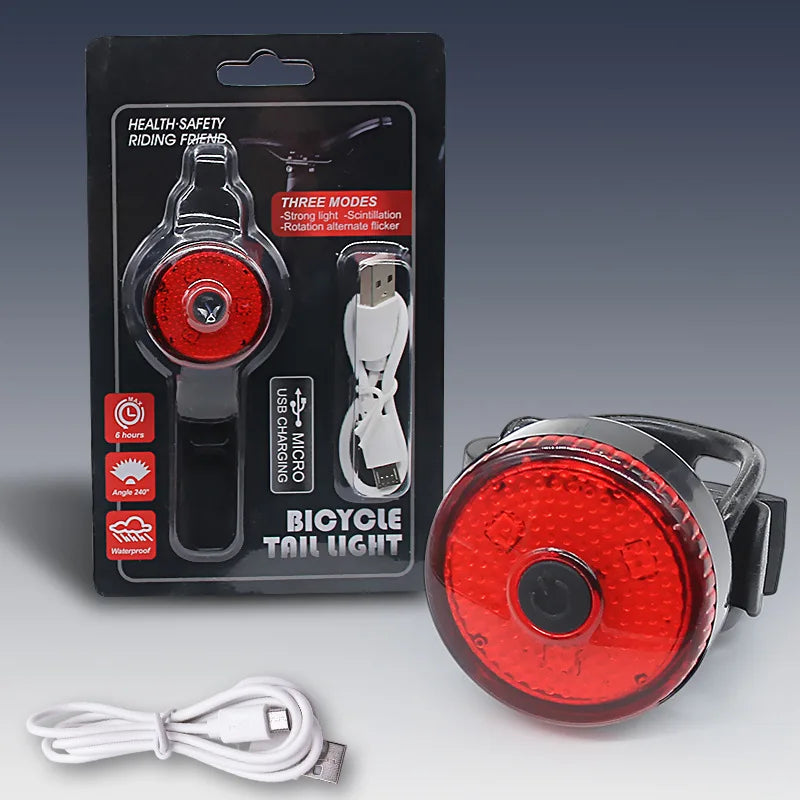 Bicycle Tail Lamp Headlight Waterproof LED Warning Light Mountain Bike Luminous Night Riding Rear Bike Lights Pet Safety Lights