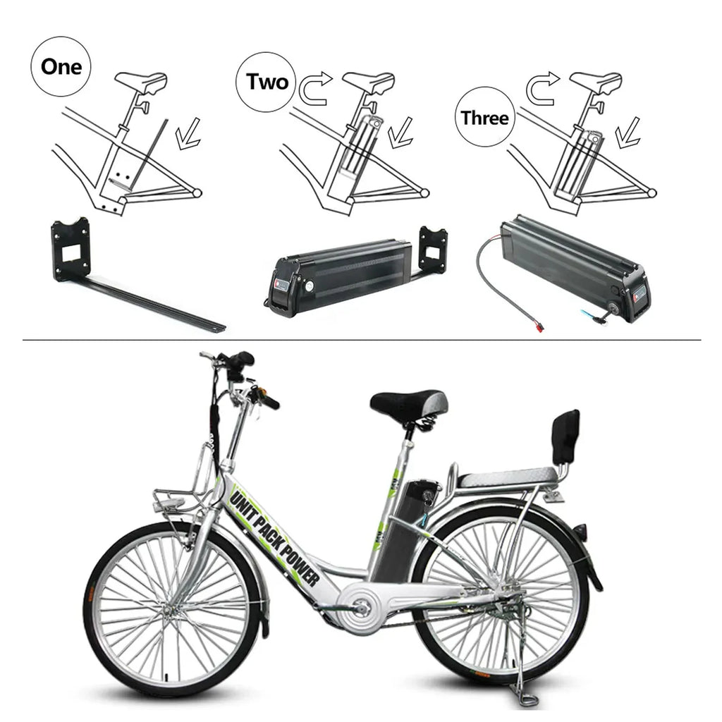 48v SilverFish Lithium ion ebike Battery Pack 20Ah 25ah 30Ah Replacement folding electric bike Akku for 500W 1000W Beach Cruiser