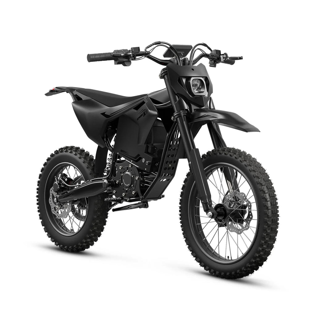 QRONGE X1 Spark L Electric Dirt Bike, 4500W Peak Electric Bicycle, 60V 28.8Ah Up to 50MPH & 60 Miles Electric Motorcycle, Full Suspension 17"/14" Off-Road Tire E-Dirt Bike for Adults Teens 1-Year Warranty