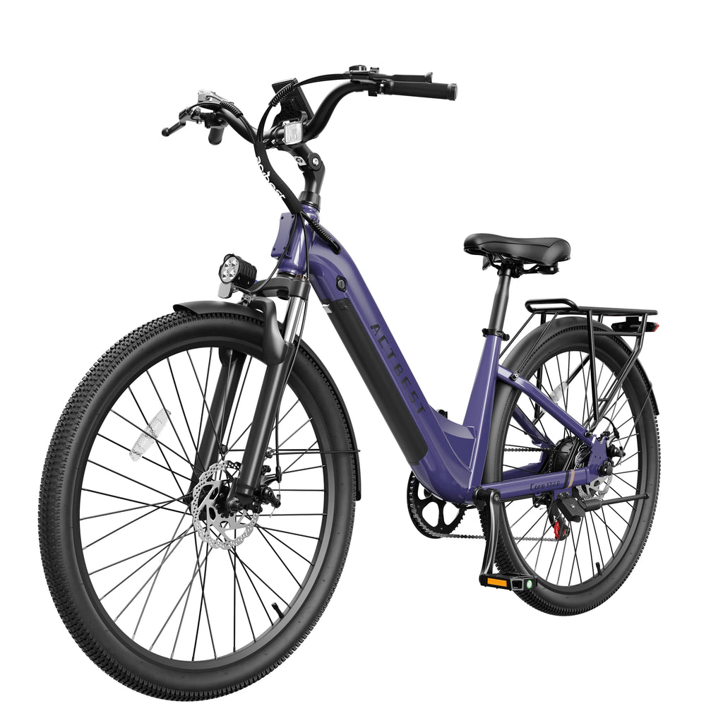 ActBest Core 2.0 ST  26" Electric Bike for Adults, 1200W Peak Motor 48V 10.4Ah Battery, 28MPH 55 Miles, 7-Speed Electric Bicycle with Front Suspension, with Free Bike Lock