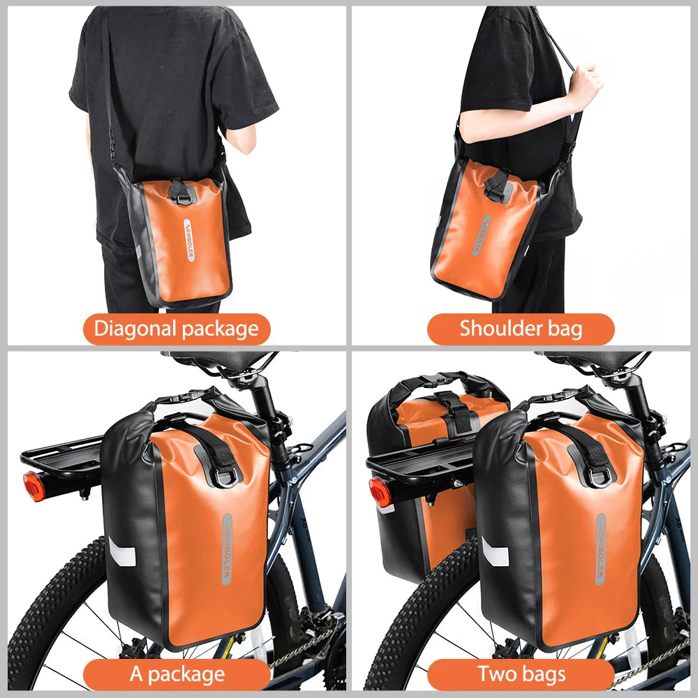 NEWBOLER 10L 20L Waterproof Cycling Bicycle Front Fork Bag Quick Release Bike Rear Seat Trunk Bag Bike Bag Bicycle Accessories