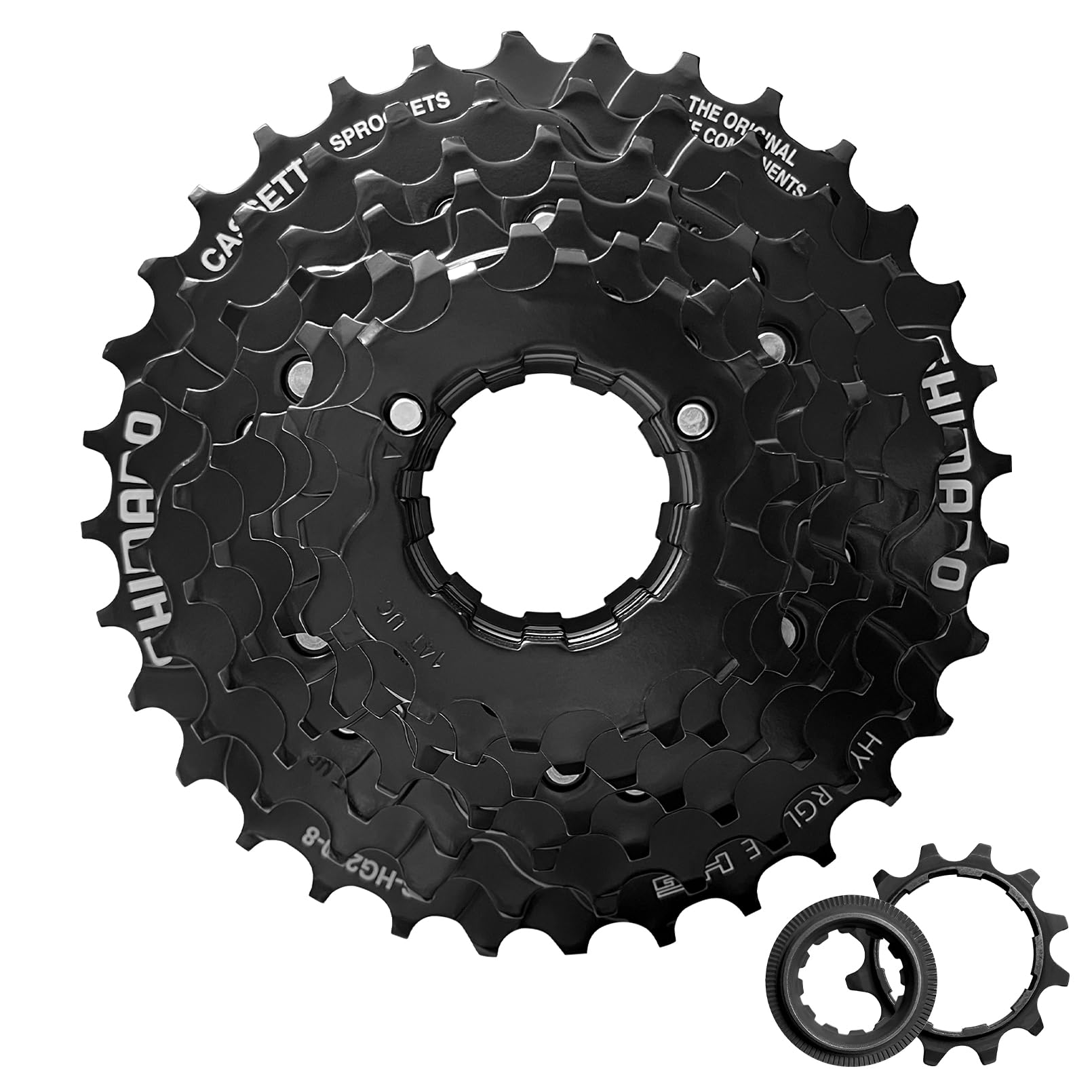 Relwears Bike Cassette 8 Speed Cassette Sprockets CS-HG200 12-32T Bike Sprocket for Mountain Bike Folding Bike Commuter Bike Black