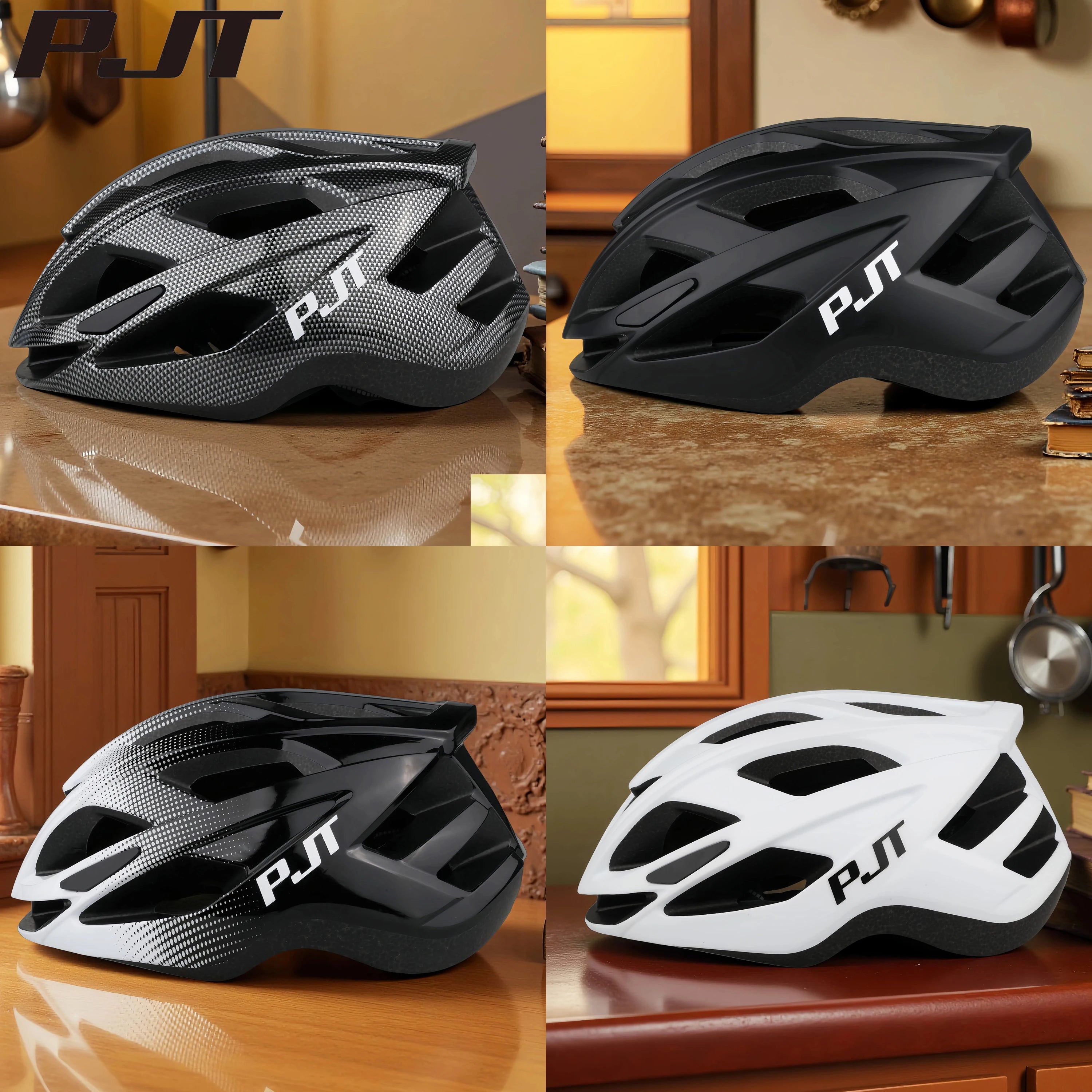 PJT NEW Road Ultralight Cycling Helmet Safety Cap Bicycle Helmet for Women Men Racing Bike Equipments Road MTB Adult Bike Helmet
