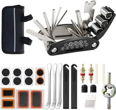 Bicycle Repair Tool Kit, 15-in-1/16-in-1 Multi-Function Puncture Repair Set for Bike Maintenance